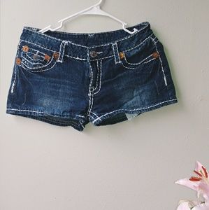 Dark wash True Religion shorts